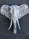 Fors wandornament van een olifant, beton look, heel groot - 1 - Thumbnail