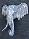 Fors wandornament van een olifant, beton look, heel groot - 2 - Thumbnail