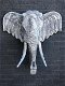 Fors wandornament van een olifant, beton look, heel groot - 5 - Thumbnail