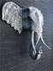 Fors wandornament van een olifant, beton look, heel groot - 6 - Thumbnail