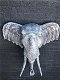 Fors wandornament van een olifant, beton look, heel groot - 7 - Thumbnail