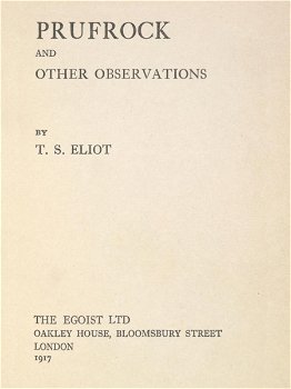 Prufrock and Other Observations by Thomas Stearns Eliot - 2