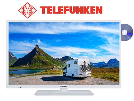 Telefunken XH24D401VD-W 24 inch witte tv met dvd - 0