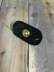 Bel in zwart ,moderne deurbel met antieke fittingen - 2