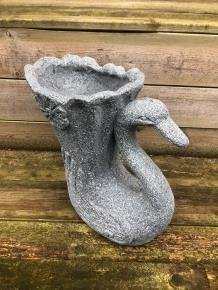 Bloempot Zwaan , kunst steen , zwaan, ploempot - 0