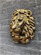 Prachtige leeuwenkop , zwart-goud wandornament, poly - 1 - Thumbnail
