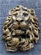 Prachtige leeuwenkop , zwart-goud wandornament, poly - 2 - Thumbnail