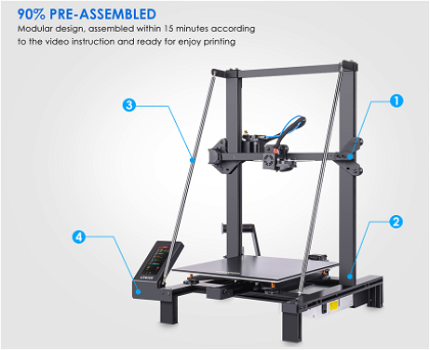 Longer LK5 Pro 3D Printer, 90% Pre-Assembled, Silent Motherboard - 4