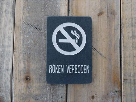 Bordje Roken verboden - van leisteen - 0