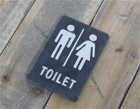 Bordje Toilet Man vrouw - van leisteen - 1