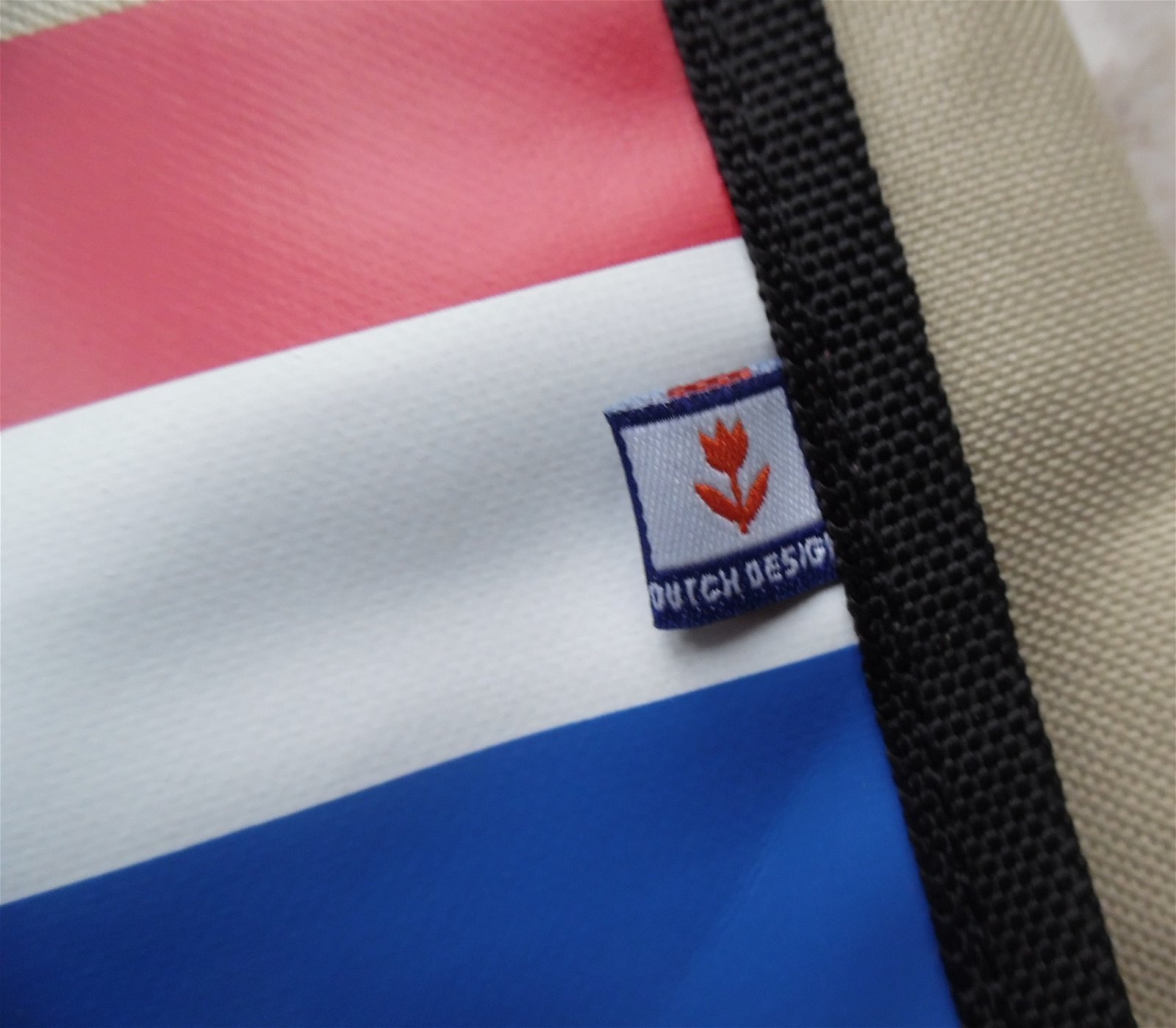 Beige polyester PTT Post schoudertas met flap en rits. - Afbeelding 2
