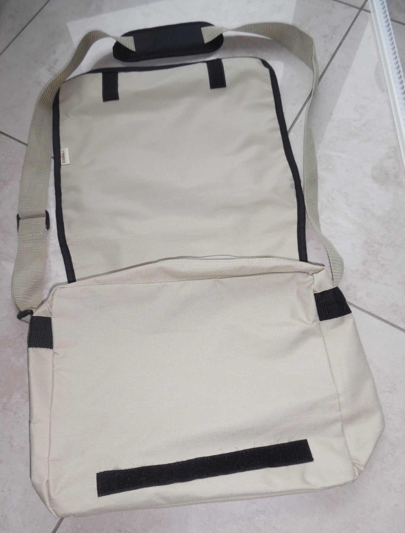 Beige polyester PTT Post schoudertas met flap en rits. - Afbeelding 4