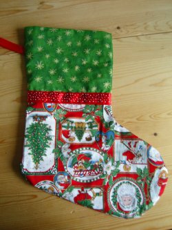Decoratie Kerstmis; Kerstsok met Kerst taferelen & hulst