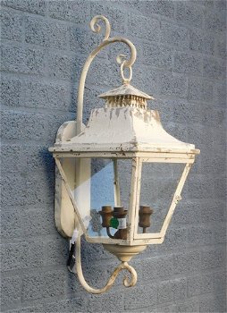 Prachtige vintage wandlamp crème , voor binnen & buiten - 1