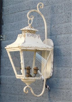 Prachtige vintage wandlamp crème , voor binnen & buiten - 5