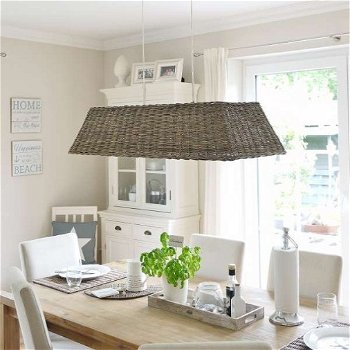 Grote rieten hanglamp - 1