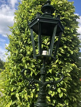Buitenlamp, lantaarn Amsterdam , aluminium groen, 320 cm. - 2