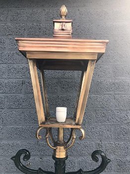 Buitenlamp, lantaarn,aluminium paal, groen vierkante kap 240 - 5