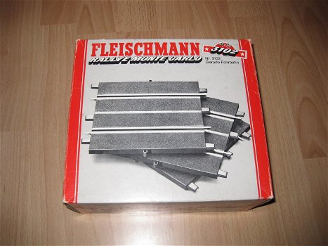 Fleischmann racebaan baanstuk half recht in ovp grijs 3102 - 1