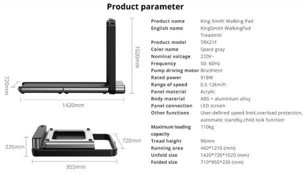KingSmith WalkingPad X21 Treadmill Smart Double Folding - 7