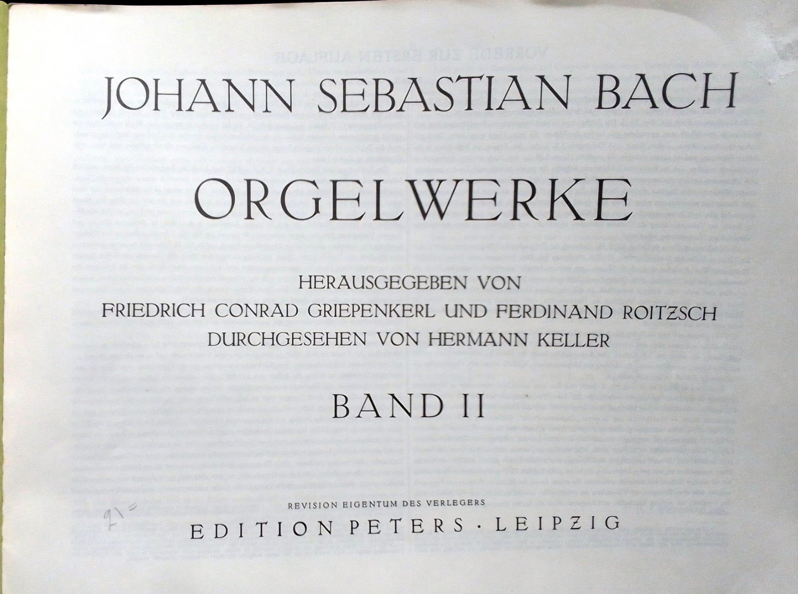 J.S. Bach, orgelwerken deel II, edition Peters nr.241,zgan - Afbeelding 2