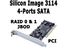 Silicon Image 3114 4-Ports SATA RAID PCI Controllers