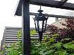 Nostalgische tuinlamp , wandlamp, groen, sierlijke arm - 0 - Thumbnail