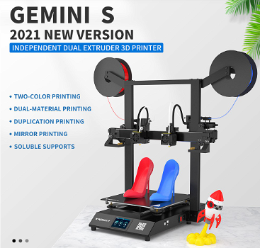 Tronxy Gemini S Dual Extruder 3D Printer Support Soluble - 0