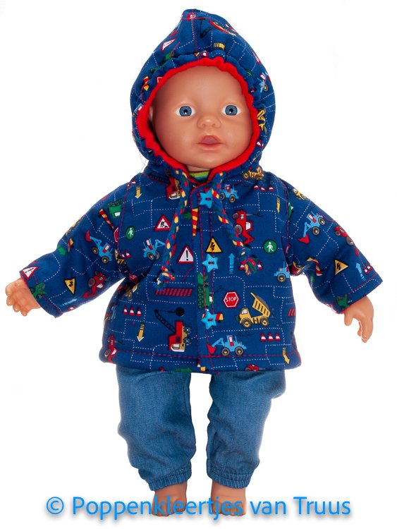 Baby Born 32 cm Jongens jasje blauw/werkverkeer - nr. 1