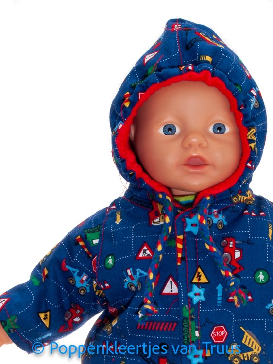 Baby Born 32 cm Jongens jasje blauw/werkverkeer - Afbeelding 2