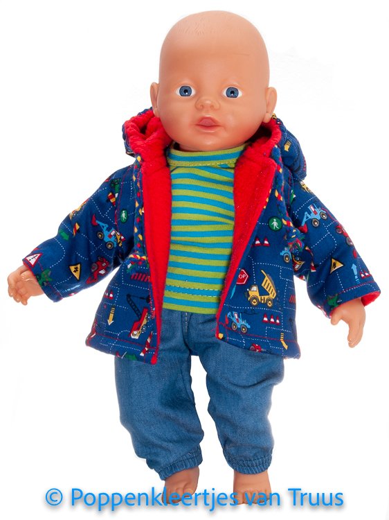 Baby Born 32 cm Jongens jasje blauw/werkverkeer - Afbeelding 3