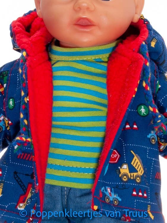 Baby Born 32 cm Jongens jasje blauw/werkverkeer - Afbeelding 4