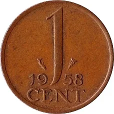 Nederland juliana 1 cent 1955
