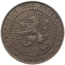 Nederland 1 cent Wilhelmina 1907