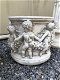 Prachtige zware bloempot-vaas uit vol steen met engelen - 1 - Thumbnail