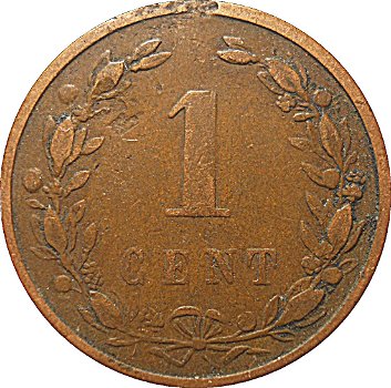 Nederland 1 cent Wilhelmina 1901 koninGrijk - 1