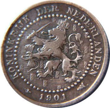 Nederland 1 cent Wilhelmina 1901 koninKrijk - 0