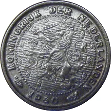 Nederland 0,5 cent Wilhelmina 1940  