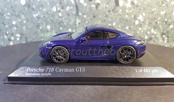 Porsche 718 Cayman GTS blauw 1:43 Minichamps - 0