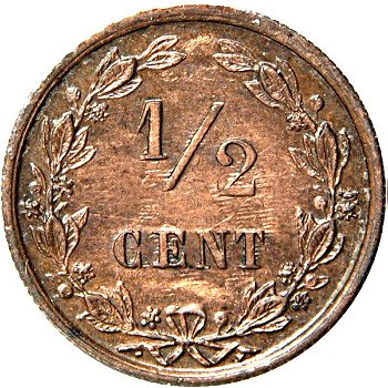 Nederland 0,5 cent Willem3 1878 - 1