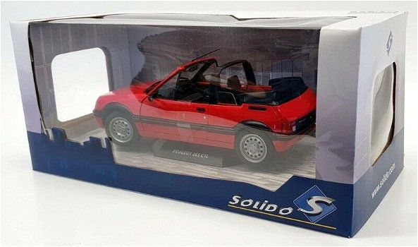 1:18 Solido 1989 Peugeot 205 CTI Cabriolet rood - 4