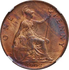10  verschillende pennies  uit de periode 1900-1950