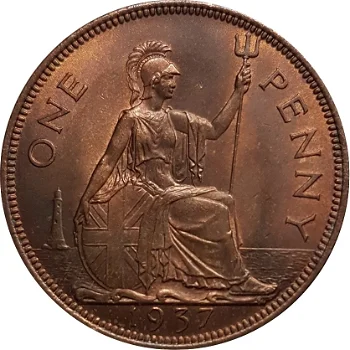 Groot Brittanië 1 penny 1945 - 0