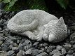 Slapende kat , poes, stenen dierenfiguur ,kat ,poes - 1 - Thumbnail