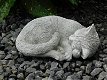 Slapende kat , poes, stenen dierenfiguur ,kat ,poes - 2 - Thumbnail