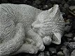 Slapende kat , poes, stenen dierenfiguur ,kat ,poes - 3 - Thumbnail
