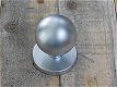 Vaste deurknop in geborsteld nikkel , deurknop ,knop - 4 - Thumbnail