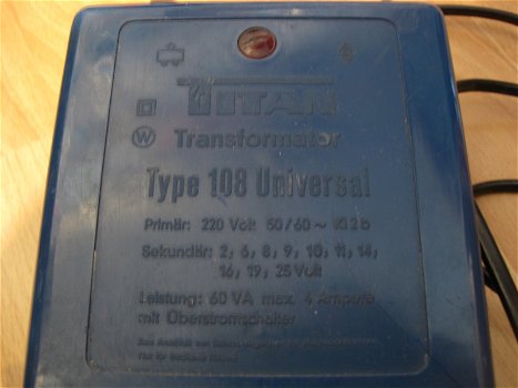 Transformator Titan Type 108 universal 4 AMP - 1