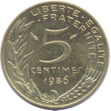 Frankrijk 5 centimes 1986