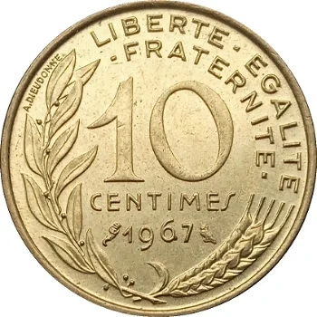 Frankrijk 10 centimes onderstaande jaren bieden per munt - 0